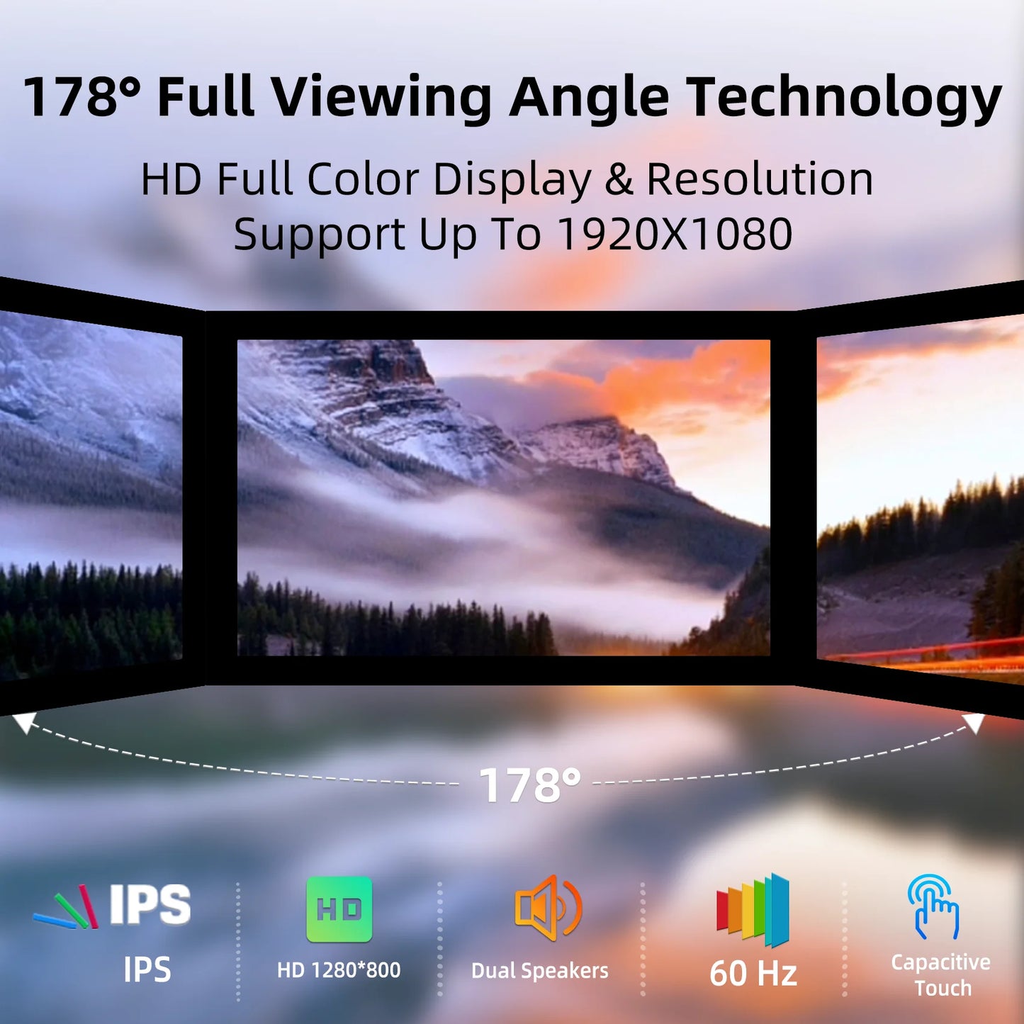10.1inch Portable Monitor with Dual-Speaker 1280x800 HDMI Monitor for PC/Laptop/Raspberry Pi/Banana Pi//Game Console