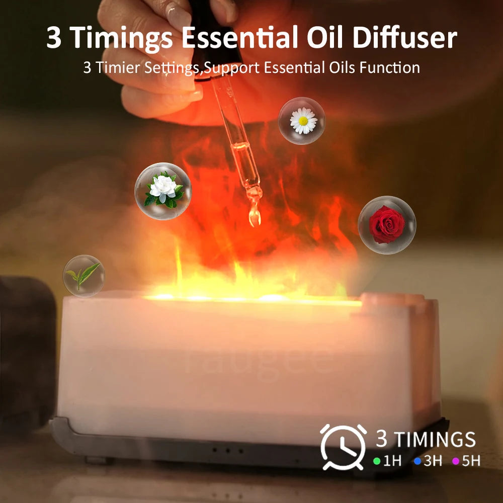 Flame Aroma Diffuser & Humidifier – 2-in-1 Mist & Mood Light