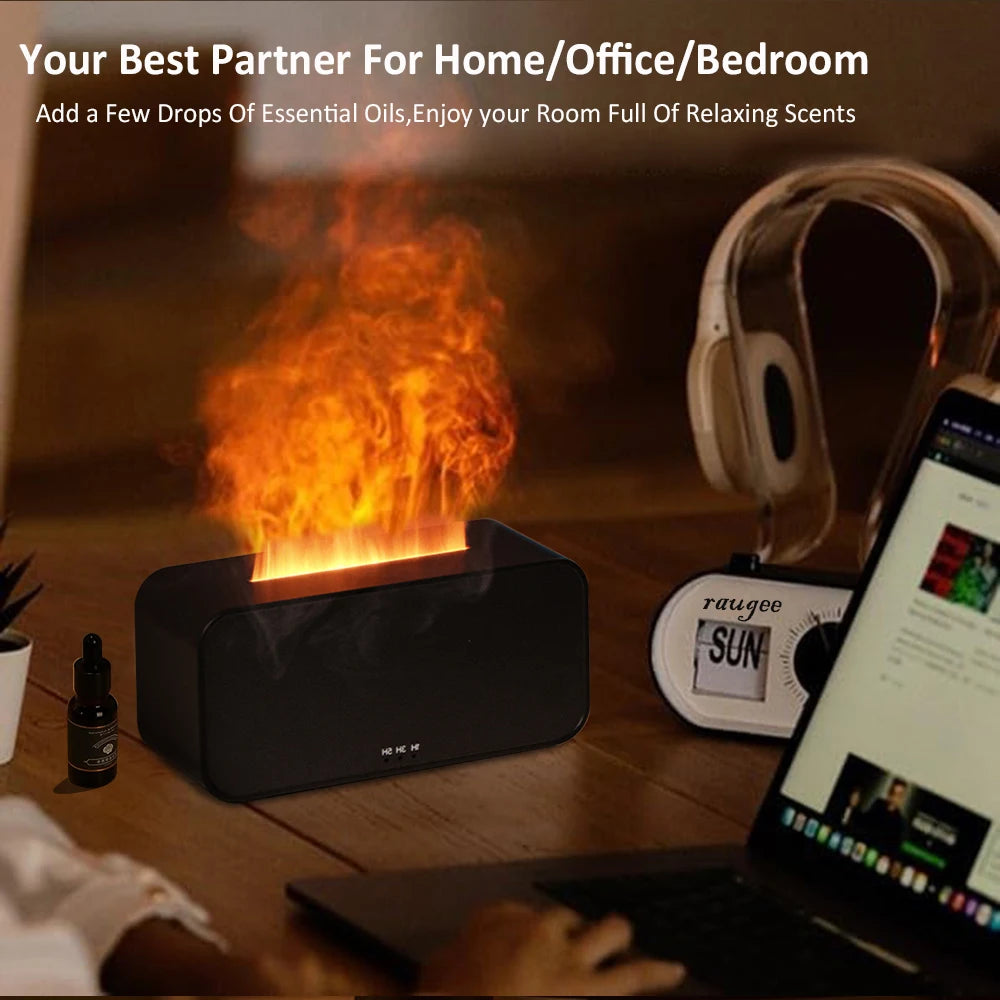 Flame Aroma Diffuser & Humidifier – 2-in-1 Mist & Mood Light