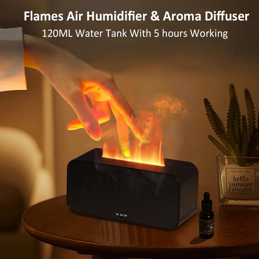 Flame Aroma Diffuser & Humidifier – 2-in-1 Mist & Mood Light
