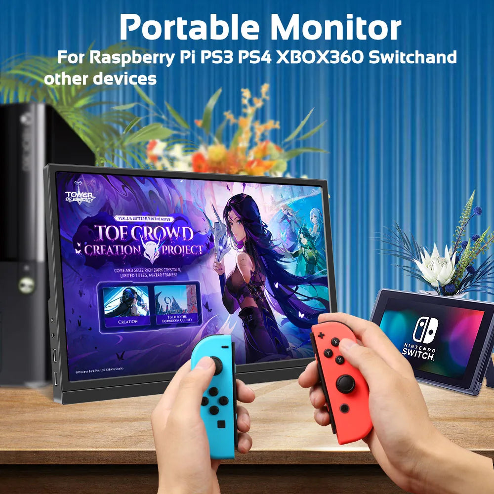 17.3” Portable Gaming Monitor – FHD External Display for Laptop, PS5, Xbox, Switch & PC