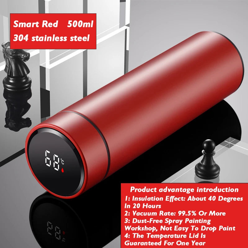 Smart Insulated Thermos Bottle with LED Temperature Display