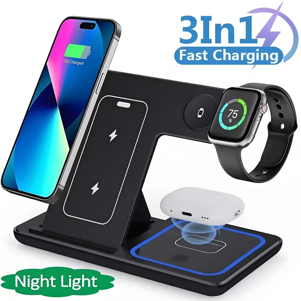 3-in-1 Wireless Charger – Phone, Watch & AirPods