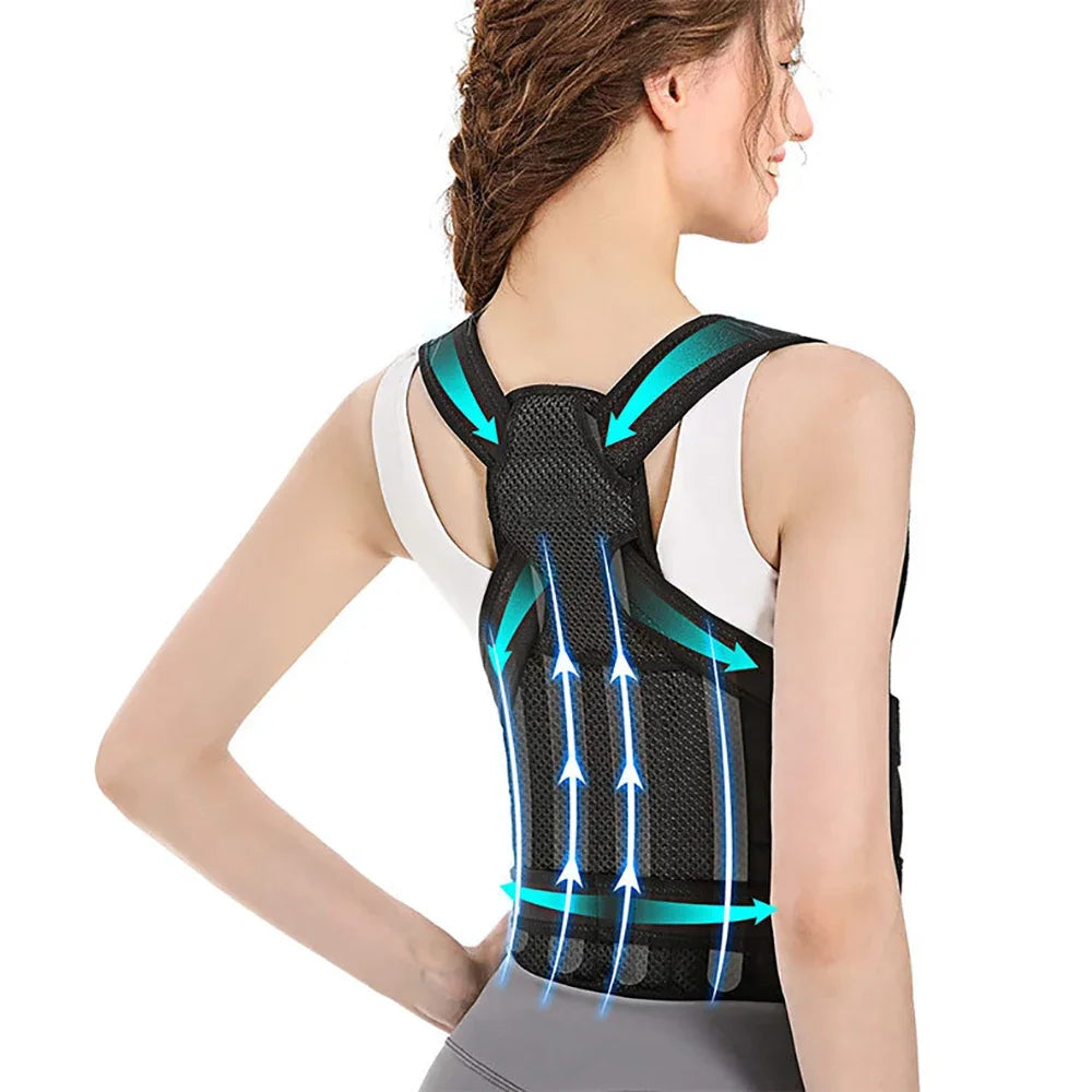 Adjustable Back Posture Corrector – Full Back Support for Men & Women