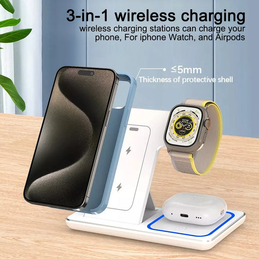3-in-1 Wireless Charger – Phone, Watch & AirPods