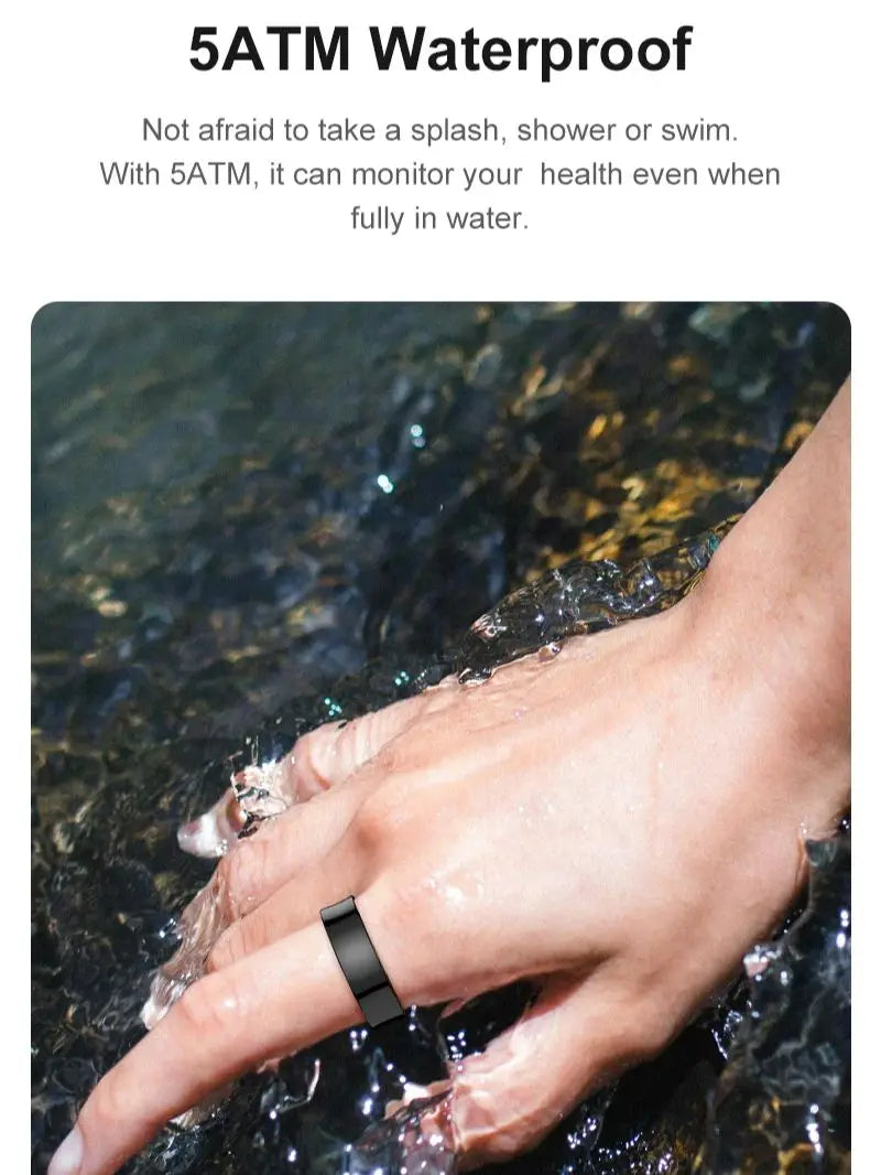 R09 Smart Ring Health Monitor Sports Fitness Tracker Step Count 5ATM Waterproof Heart Rate Blood Oxygen Smart Ring For Men Women