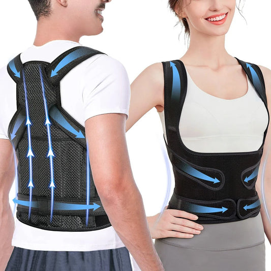Adjustable Back Posture Corrector – Full Back Support for Men & Women