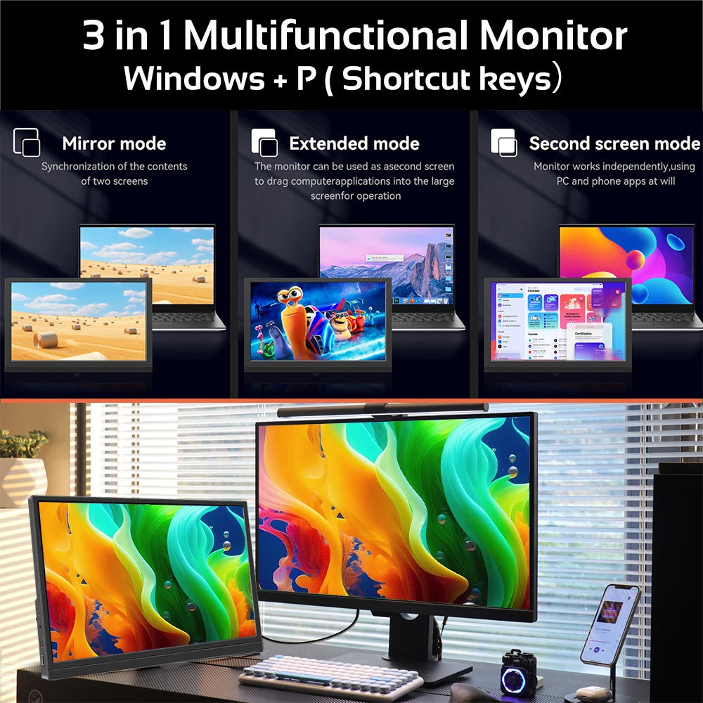 17.3” Portable Gaming Monitor – FHD External Display for Laptop, PS5, Xbox, Switch & PC