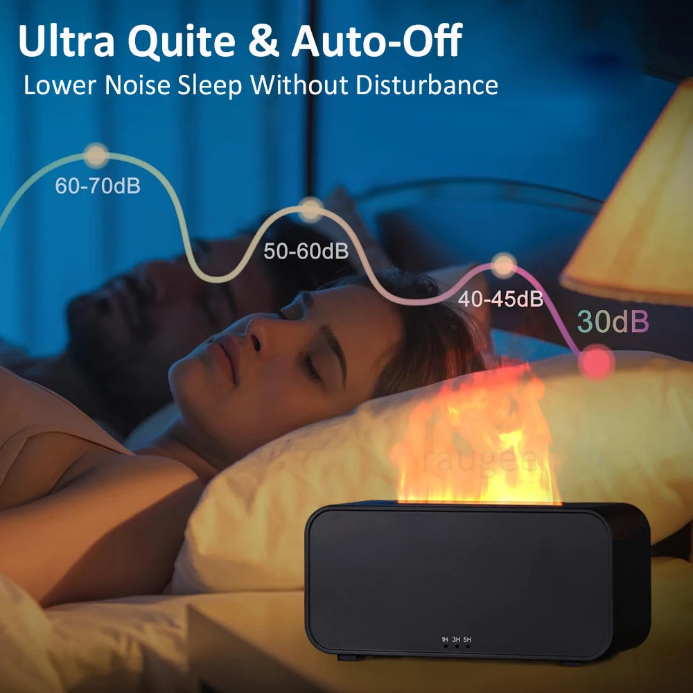 Flame Aroma Diffuser & Humidifier – 2-in-1 Mist & Mood Light