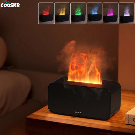 Flame Aroma Diffuser & Humidifier – 2-in-1 Mist & Mood Light